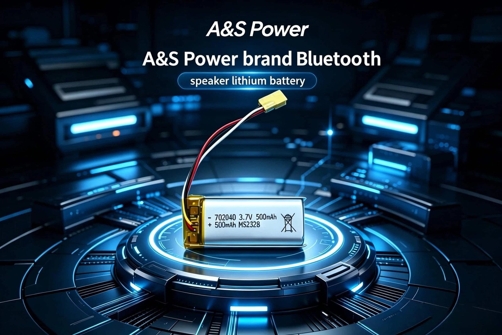 A&S Power 702040 3.7V 500mAh lithium polymer battery for Bluetooth speakers, a reliable lithium ion battery option