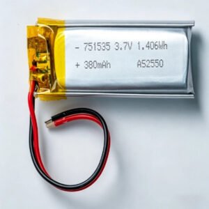 3.7V 380mAh compact Li-Po battery with protection