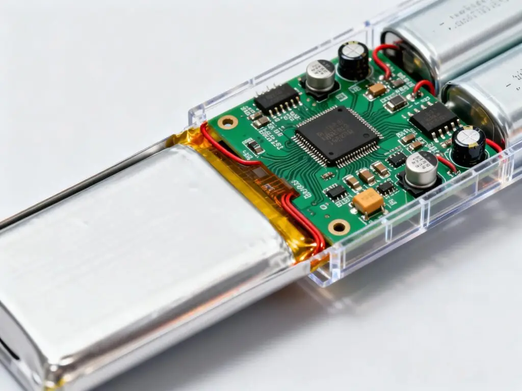 Compact lithium ion battery for travel, compliant with checked luggage rules