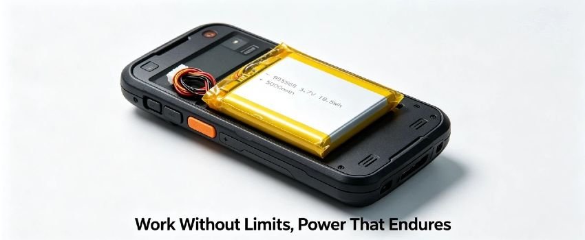AS95556 3.7V 5000mAh Li-Polymer battery installed in rugged industrial handheld devices