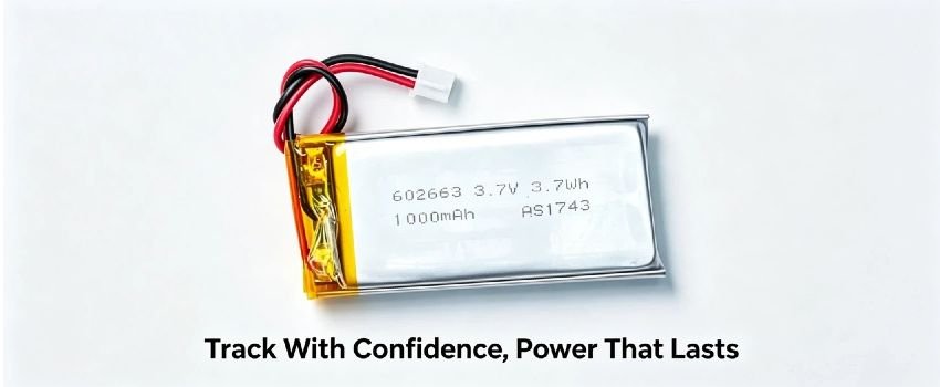 AS602663 3.7V 1000mAh Li-Polymer battery for wireless earbuds and fitness trackers