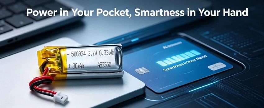 Miniature lithium polymer battery for small electronics