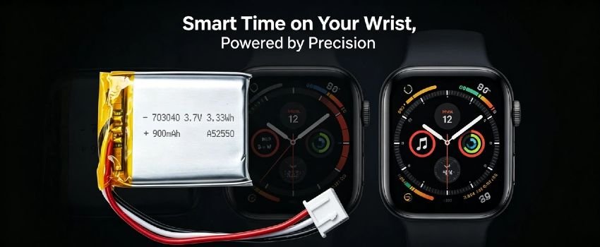 Stable 900mAh Li-Po battery for wearables 
