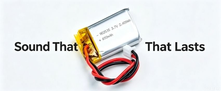 AS902535 3.7V 650mAh Li-Polymer battery for portable audio devices and headphones