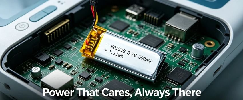 3.7V 300mAh Li-Polymer battery for fitness trackers and smart watches