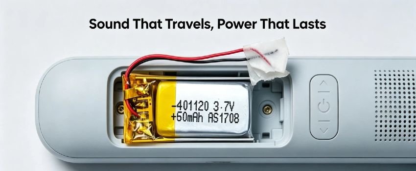 3.7V 60mAh 401120 Li-Polymer battery for hearing aids and portable audio devices
