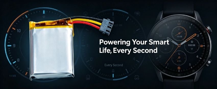 Ultra-small Li-Polymer battery for wearables 
