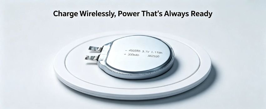 Round Li-Po battery for smart devices and wearables 
