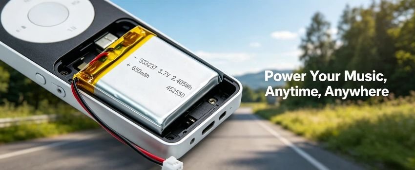 3.7V 650mAh compact Li-Po battery pack with connector