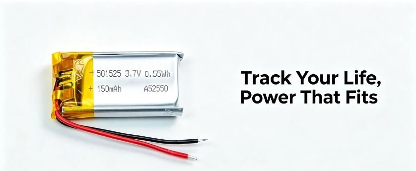Compact 150mAh Li-Po battery with protection circuit