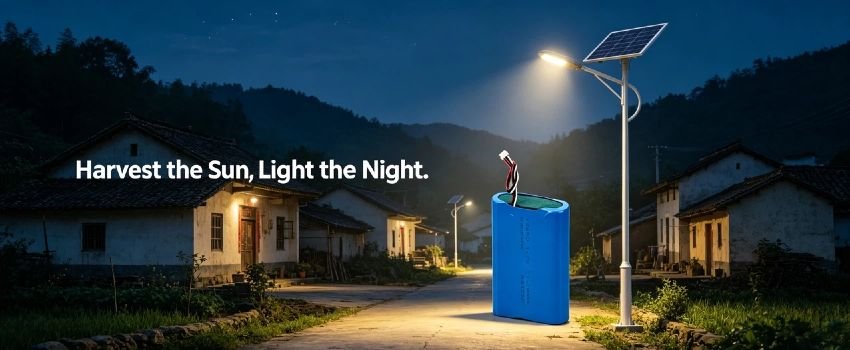 Lithium battery pack for solar street lights and outdoor lighting systems