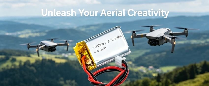 AS902535 3.7V 650mAh compact Li-Polymer battery pack with wiring and connector