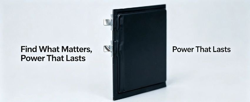 Ultra-thin lithium polymer cell with customizable tabs 