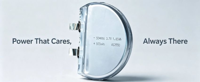 3.7V custom lithium polymer battery with unique shape 