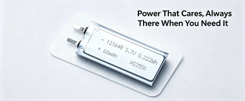 Flexible ultra-thin battery for space-constrained designs 