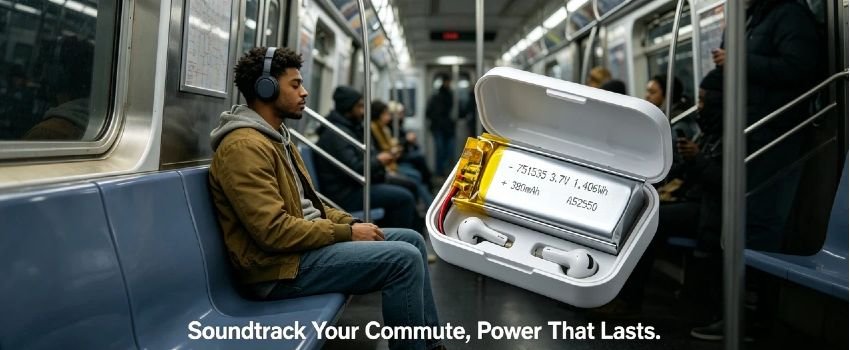 Compact lithium polymer battery for small electronics 