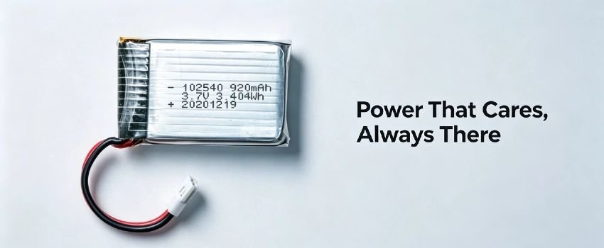 Reliable AS102540 polymer battery for compact medical and wearable devices
