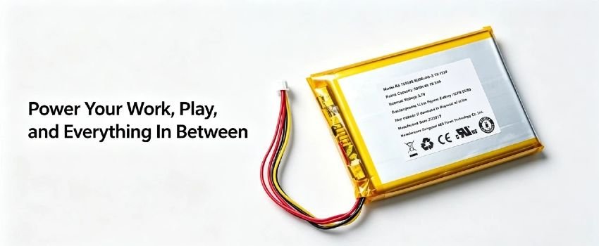 AS755590 3.7V 5000mAh high-capacity Li-Polymer battery for portable power banks and outdoor gear