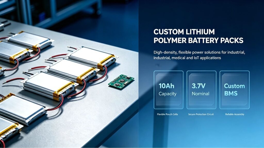 Custom lithium polymer battery pack with BMS assembly A&S Power manufacturing