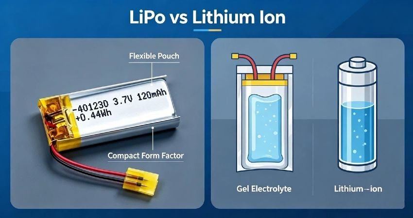 Li po battery vs lithium ion breakdown, explaining what is lithium ion polymer battery for design teams