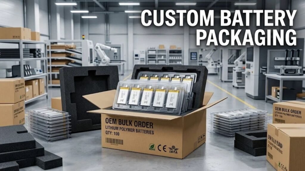 Custom battery packaging for OEM bulk orders industrial blister trays shipping cartons A&S Power