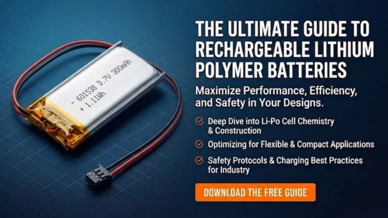 Rechargeable lithium polymer battery guide B2B marketing banner A&S Power