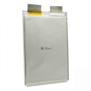 3.8V 34Ah 12C high-rate long-cycle drone battery cell A5A5T5 with 70mm wide tabs on white background