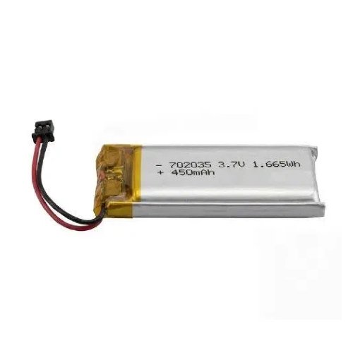 AS702035 3.7V 450mAh LiPo battery with Seiko S-8261DAA protection circuit module close-up